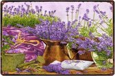 Retro Muur Decoratie uit Metaal Vintage Lavendel 20x30cm DU-8871