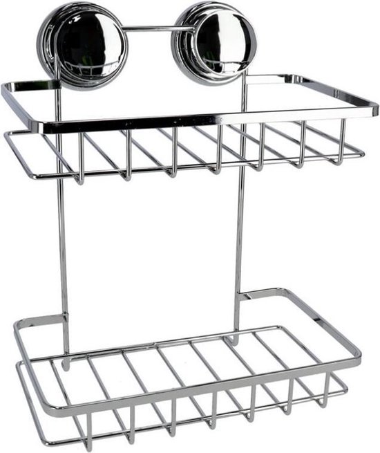 MSV Badkamerrek Met Wielen - Zilver, 52x34x66.5cm