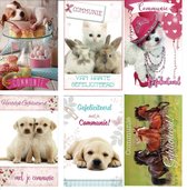 6 Cards & Crafts Luxe Communie Wenskaarten - 12x17cm - Gevouwen kaarten met enveloppen