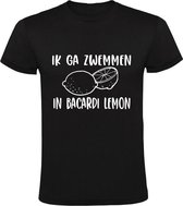 Ik ga zwemmen in Bacardi Lemon | Kinder T-shirt 140 | Zwart | Mart Hoogmaker | Zomerhit | Volkszanger