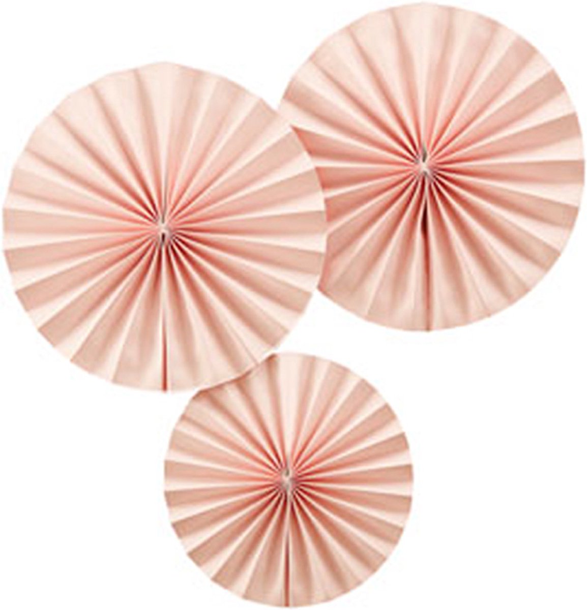 Fan decoratie - Pastel Perfection - Roze (3 stuks)