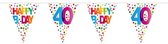 Folat - Vlaggenlijn - Rainbow dots - Happy Bday 40 - 10m