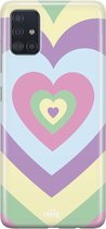 Samsung A71 – Retro Heart Pastel - Samsung Transparant Case