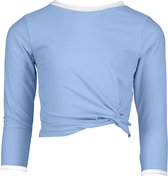 Snapper Rock - UV Wrap Crop top voor meisjes - Lange mouw - Powder Blue - maat 140-146cm