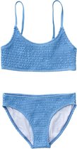 Snapper Rock - UV Bikini voor meisjes - Shirred - Powder Blue - maat 104-110cm