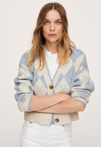Mango Vest Gebreid Geruit Vest 17077713 50 Dames Maat - M