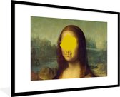 Fotolijst incl. Poster - Mona Lisa - Leonardo da Vinci - Geel - 90x60 cm - Posterlijst