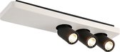 Plafondlamp LED design zwart wit richtbaar GU10 3x4,5W 500mm breed