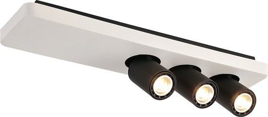 Plafonnier LED design noir blanc orientable GU10 3x4,5W 500mm large