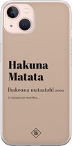 iPhone 13 hoesje siliconen - Hakuna matata | Apple iPhone 13 case | TPU backcover transparant