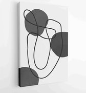 Zwart-wit abstracte muurkunst achtergrond vector 4 - Moderne schilderijen – Verticaal – 1909205650 - 115*75 Vertical