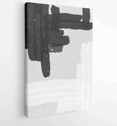Zwart-wit abstracte muurkunst achtergrond vector 4 - Moderne schilderijen – Verticaal – 1909205677 - 80*60 Vertical