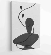 Zwart-wit abstracte muurkunst achtergrond vector 3 - Moderne schilderijen – Verticaal – 1909205668 - 80*60 Vertical