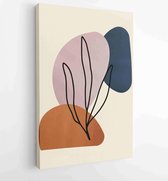 Botanische abstracte kunst achtergronden vector. Zomerse vierkante banier 2 - Moderne schilderijen – Verticaal – 1929690734 - 80*60 Vertical