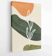 Botanische abstracte kunst achtergronden vector. Zomers vierkant spandoek 4 - Moderne schilderijen – Verticaal – 1931385644 - 50*40 Vertical