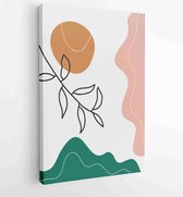 Botanische abstracte kunst achtergronden vector. Zomerse vierkante banier 2 - Moderne schilderijen – Verticaal – 1929690719 - 80*60 Vertical