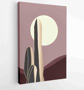 Woestijn illustratie minimale kunst aan de muur ontwerp vector. 2 - Moderne schilderijen – Verticaal – 1875715510 - 80*60 Vertical