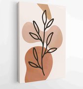 Botanische abstracte kunst achtergronden vector. Zomers vierkant spandoek 4 - Moderne schilderijen – Verticaal – 1931385650 - 50*40 Vertical