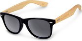 Navaris bamboe zonnebril UV400 filter - Retro zonnebril met gekleurde glazen - Inclusief houten brillenkoker en reishoesje - Verschillende kleuren