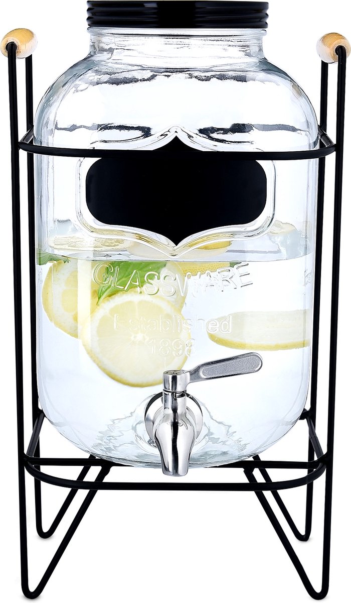 Navaris Distributeur de boisson en verre - Fontaine 8 L avec