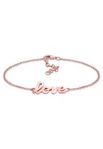 Elli Dames Armbanden dames love lettering in 925 sterling zilver rose gold plated