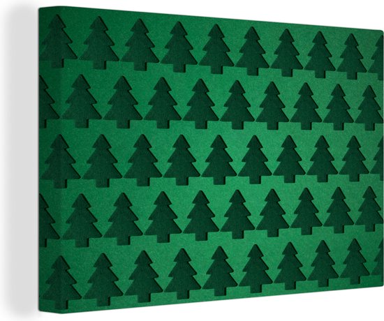 Canvas Schilderij Kerstbomen - Kerst - Kerstmis - 60x40 cm - Wanddecoratie