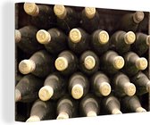 Bouteilles de vin dans la cave Toile 120x80 cm - Tirage photo sur toile (Décoration murale salon / chambre)