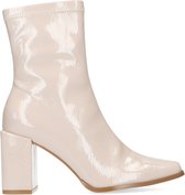 Sacha - Dames - Beige enkellaarsjes met lak look - Maat 37