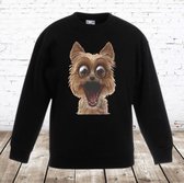 Zwarte sweater met grappige hond -s&C-110/116-Trui jongens