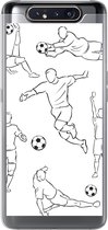 Geschikt voor Samsung Galaxy A80 hoesje - Een illustratie van spelers in verschillende posities - Jongetje - Meisje - Kinderen - Siliconen Telefoonhoesje