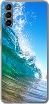 Geschikt voor Samsung Galaxy S21 Plus hoesje - Een close-up van een golf die breekt voor de kust van Hawaii - Siliconen Telefoonhoesje