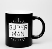 Zwart Wit Mok - Super Man