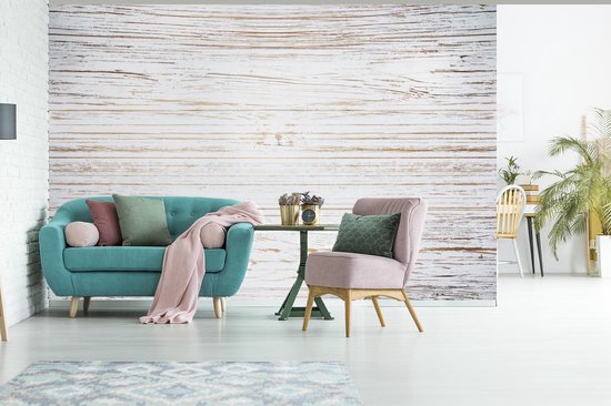 Structure de fotobehang planches blanches