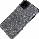 Apple iPhone 11 Pro Max - Silicone glitter hoesje Lauren zilver - Geschikt voor