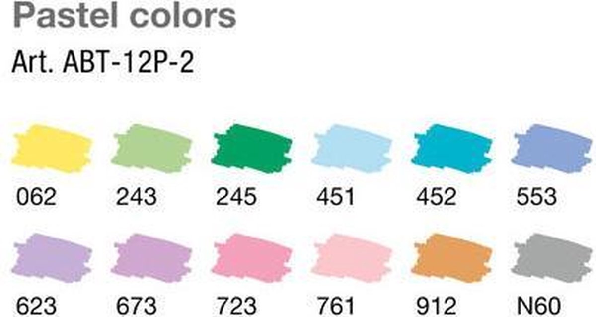 Tombow ABT Dual Brush Tekenpennen - Brushpennen - Pastel kleuren - Set van 12 stuks — afbeelding 7