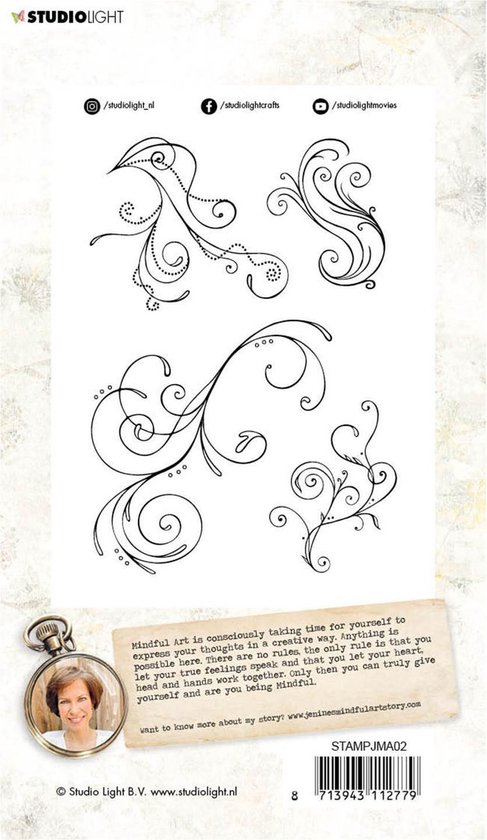 Stempel - Clear stamp - Studio Light - A6 Jenine's mindful art nr.02 | bol