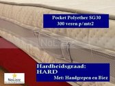 2-Persoons Matras -POCKET Polyether SG30 7 ZONE 21 CM - 3D - Met handgrepen en Biez  - Stevig ligcomfort - 160x210/21