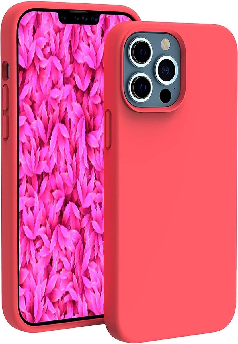 Hoesje Geschikt voor iPhone 13 Pro – Liquid siliconen backcover – Rood