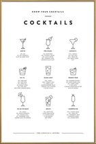 JUNIQE - Poster met kunststof lijst Cocktail infographic -40x60 /Wit &