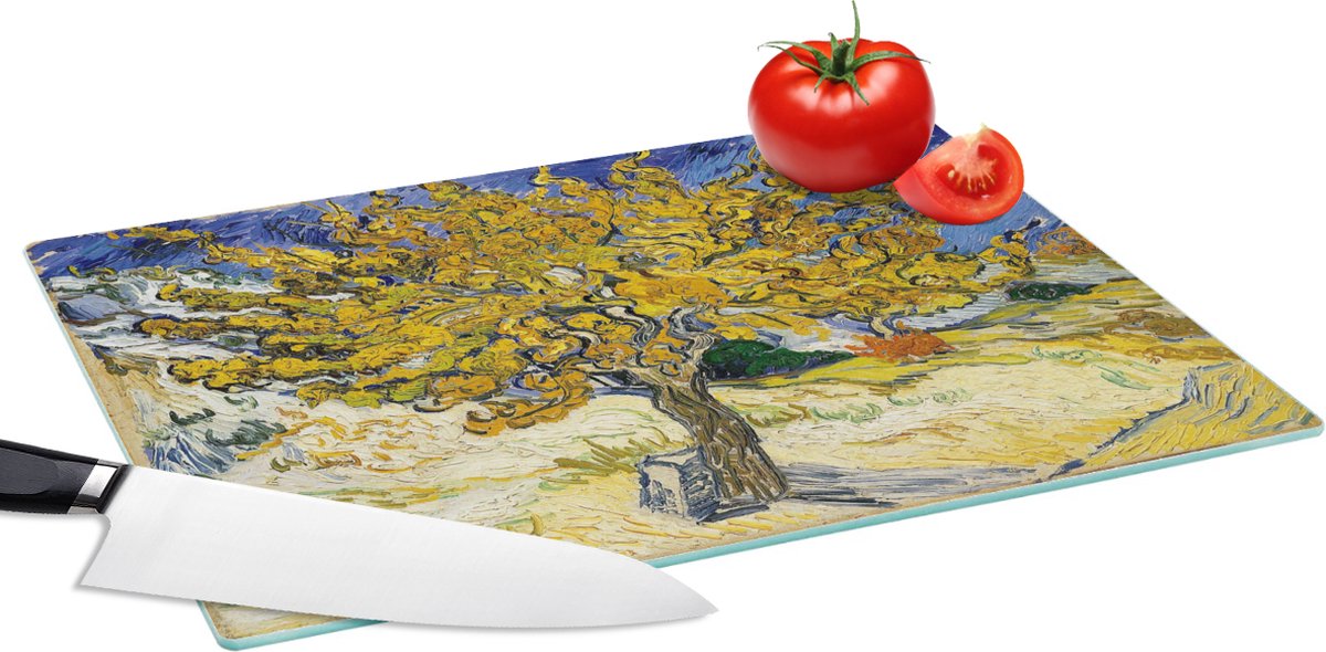 Glazen Snijplank - 39x28 - Moerbeiboom - Vincent van Gogh - Snijplanken Glas
