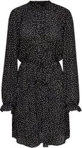 Jacqueline de Yong Jurk Jdysisto L/s Plisse Dress Wvn 15239330 Black/cloud Dancer Dames Maat - 40