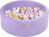 Ronde ballenbak VELVET 90x30 - Violet incl 200 ballen - Beige, Wit, Pastel Roze | Ballenbakje.nl