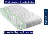 1-Persoons Matras -POCKET HR45 KOUDSCHUIM 7 ZONE 25 CM  - Stevig ligcomfort - 80x210/25