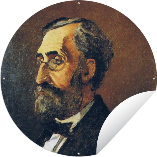Tuincirkel Portret van Adolphe Monet - Claude Monet - 90x90 cm - Ronde Tuinposter - Buiten