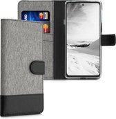 kwmobile telefoonhoesje voor Motorola Edge 20 - Hoesje met pasjeshouder in grijs / zwart - Case met portemonnee