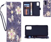 Oppo Find X3 Neo Bookcase hoesje met print - Butterflies And Flowers 3D