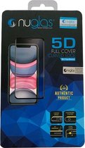 NuGlas iPhone 12 / 12 Pro full cover invisible glazen screenprotector 5D - zwart