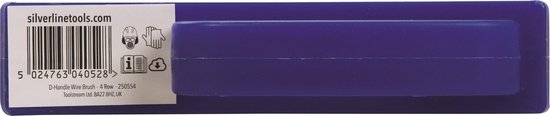 Silverline Staalborstel met D-handvat - gebogen patroon - 4 rijen - 165 mm - plastic frame
