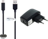 2.0A lader + 1,0m USB C kabel. USB 3.0 / 56 kOhm. Oplader adapter met robuust snoer geschikt voor o.a. Universeel USB C Microsoft, LG, Lenovo, HTC, Honor, Google, Samsung, Huawei