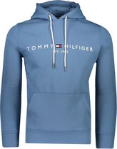 Tommy Hilfiger Sweater Blauw Aansluitend - Maat M - Heren - Herfst/Winter Collectie - Katoen;Polyester